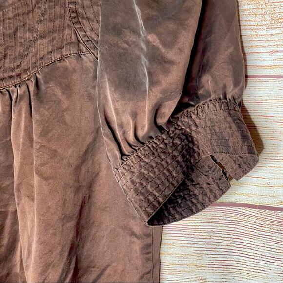 Lilly Pulitzer 100% Silk Blouse - Chocolate Brown - Picture 3 of 7